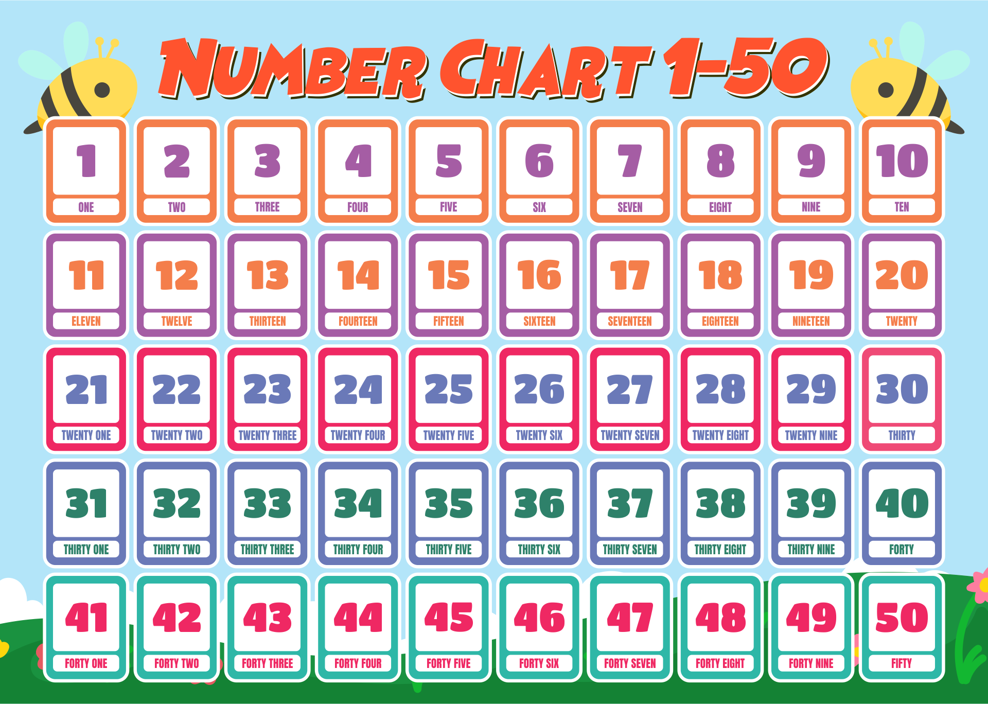 4 Best Images Of Large Printable Number Chart 1 50 Printable Number 