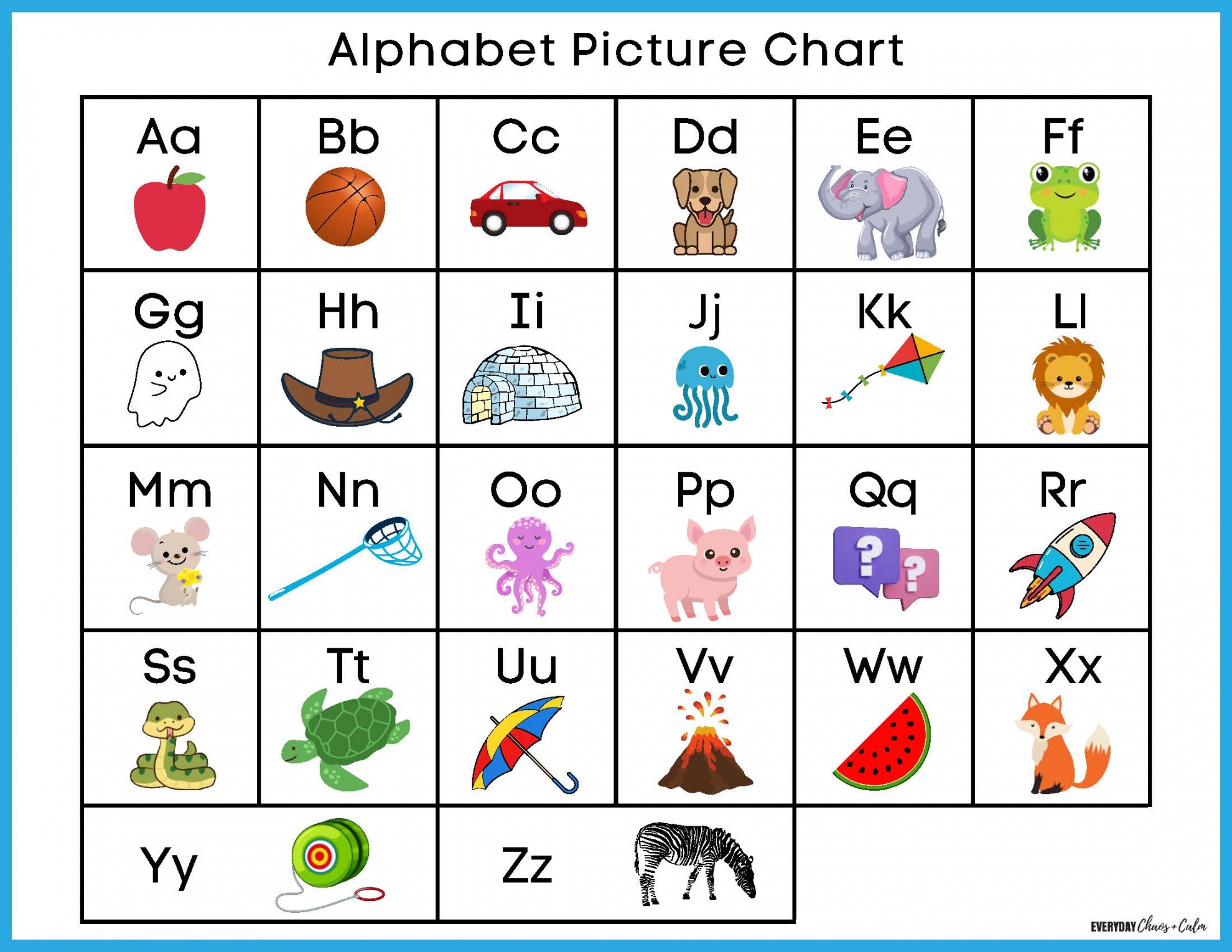 Alphabet Chart Printable Free FREE Printable HQ