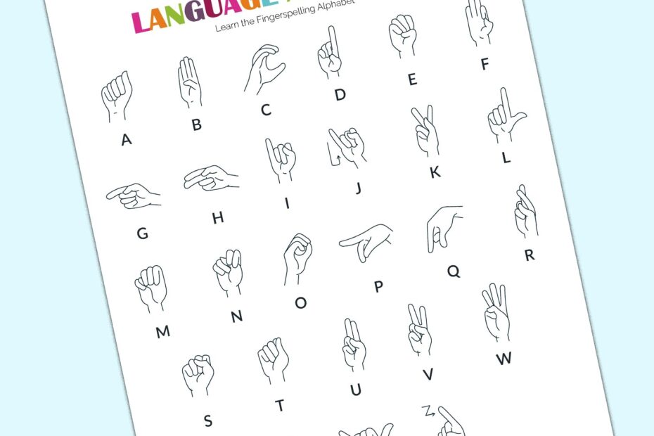 American Sign Language Alphabet Printable Chart Bilarasa