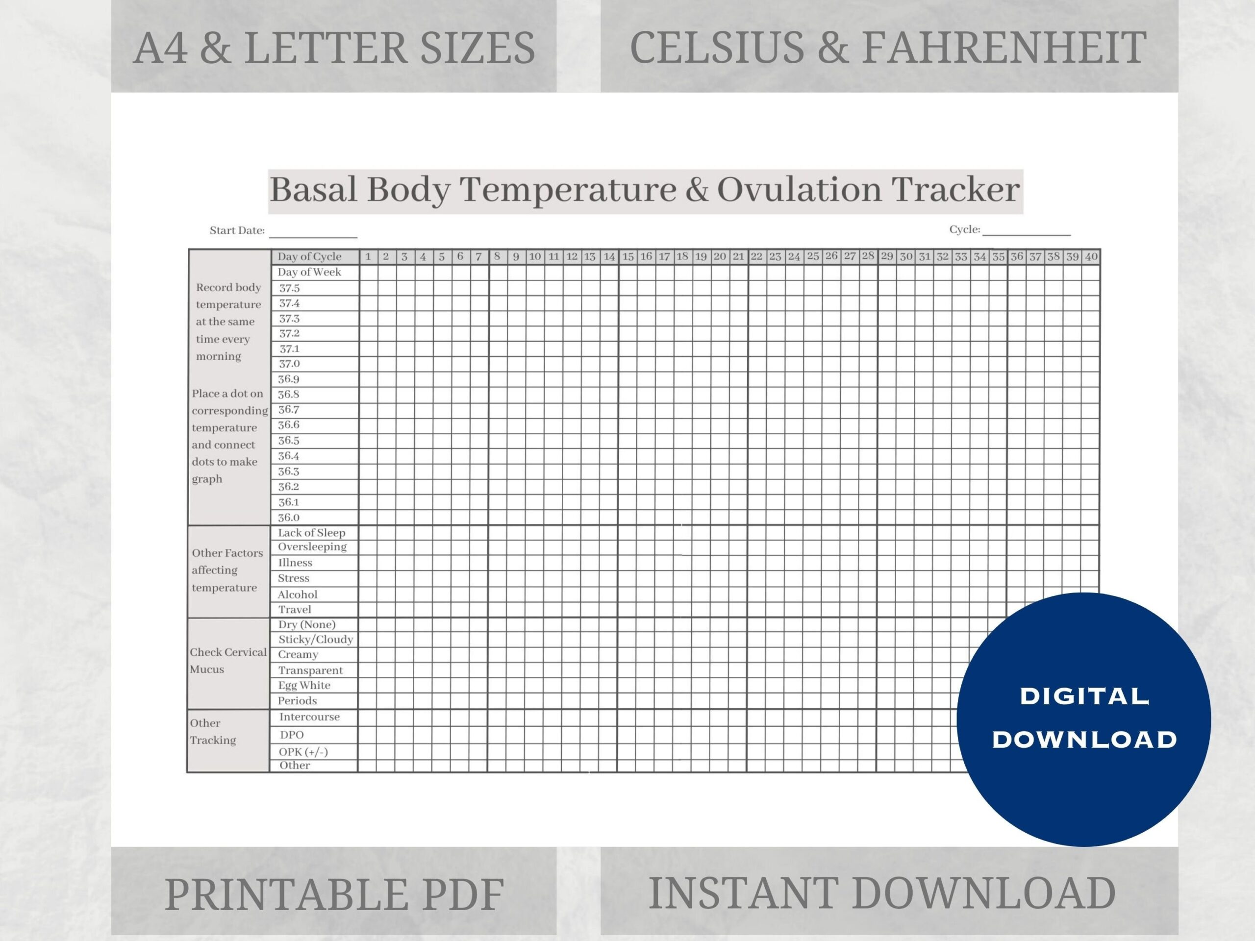 Basal Body Temperature Chart Printable Printable Free Templates