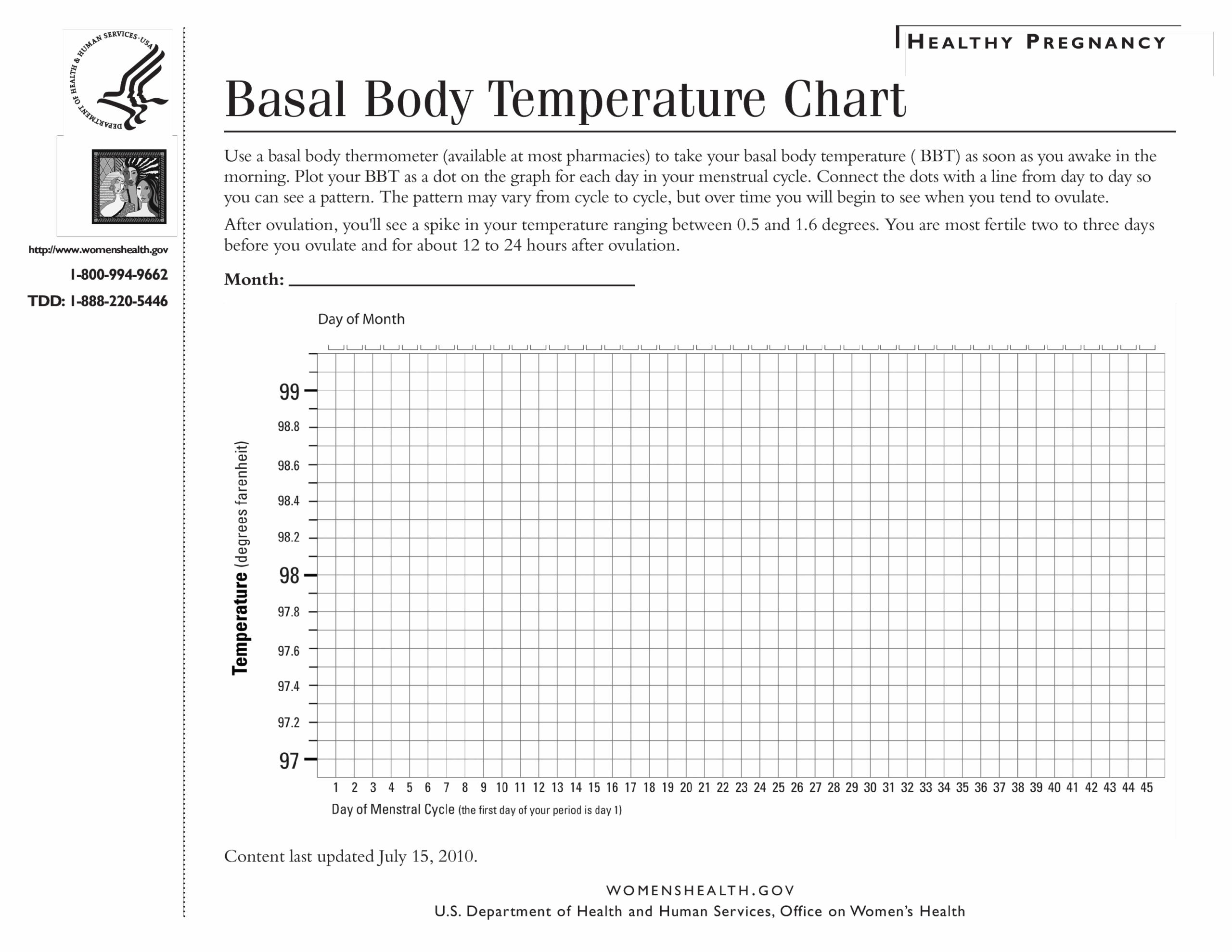 Basal Body Temperature Chart Printable Printable Word Searches