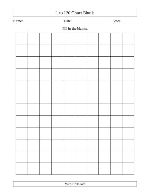 Blank 120 Chart Printable Coloring Pages