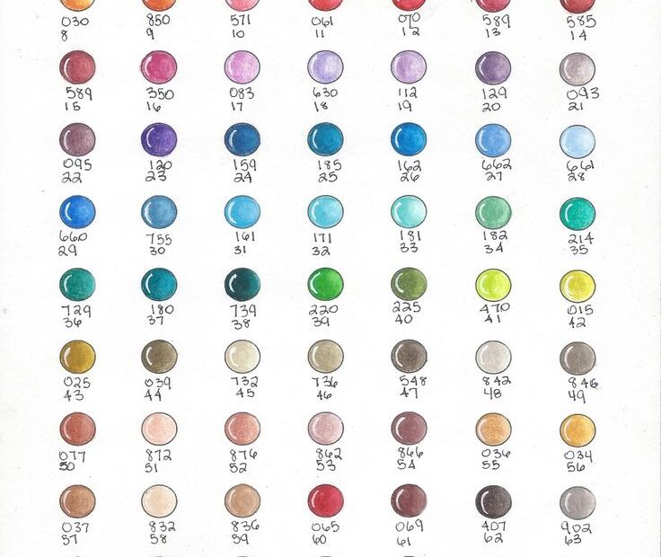 CARAN D 39 ACHE LUMINANCE SWATCH CHART Color Colored Pencils Swatch