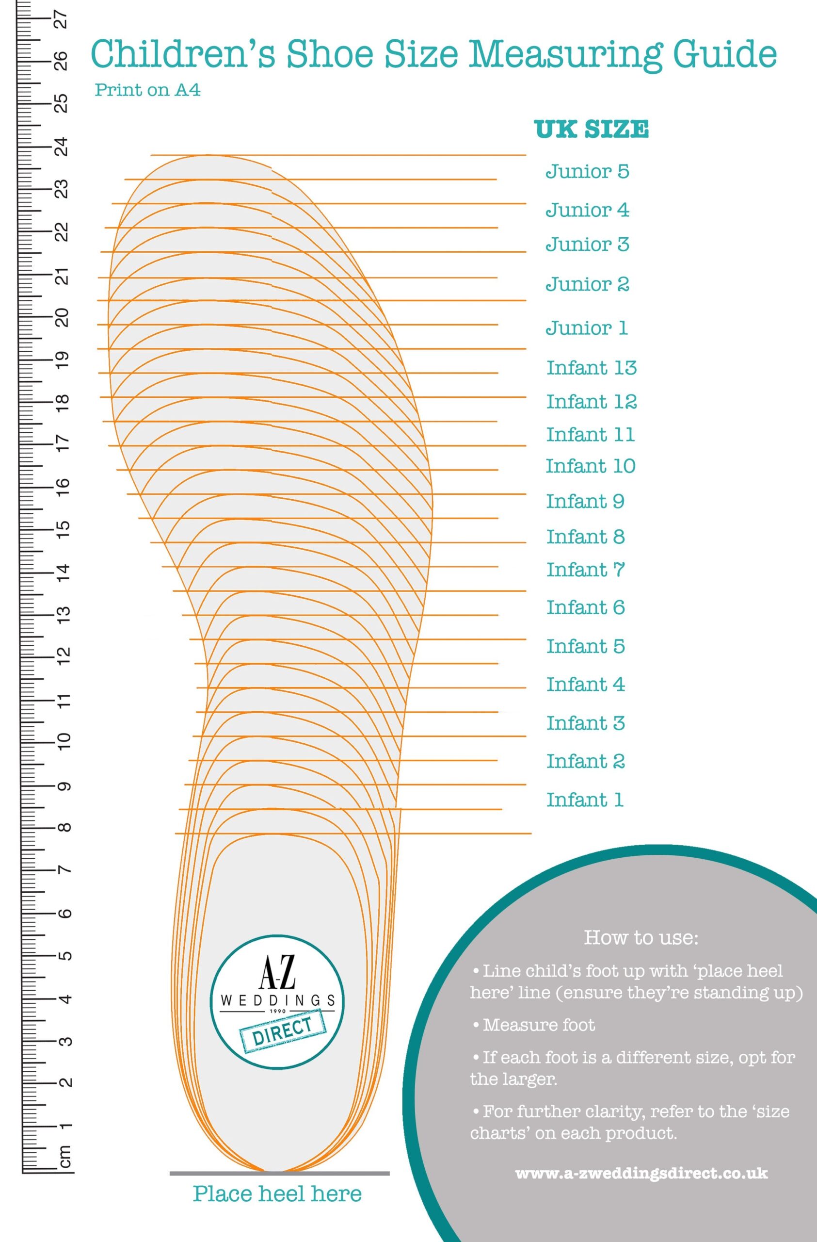 Children Printable Shoe Size Chart Jack C Campbell