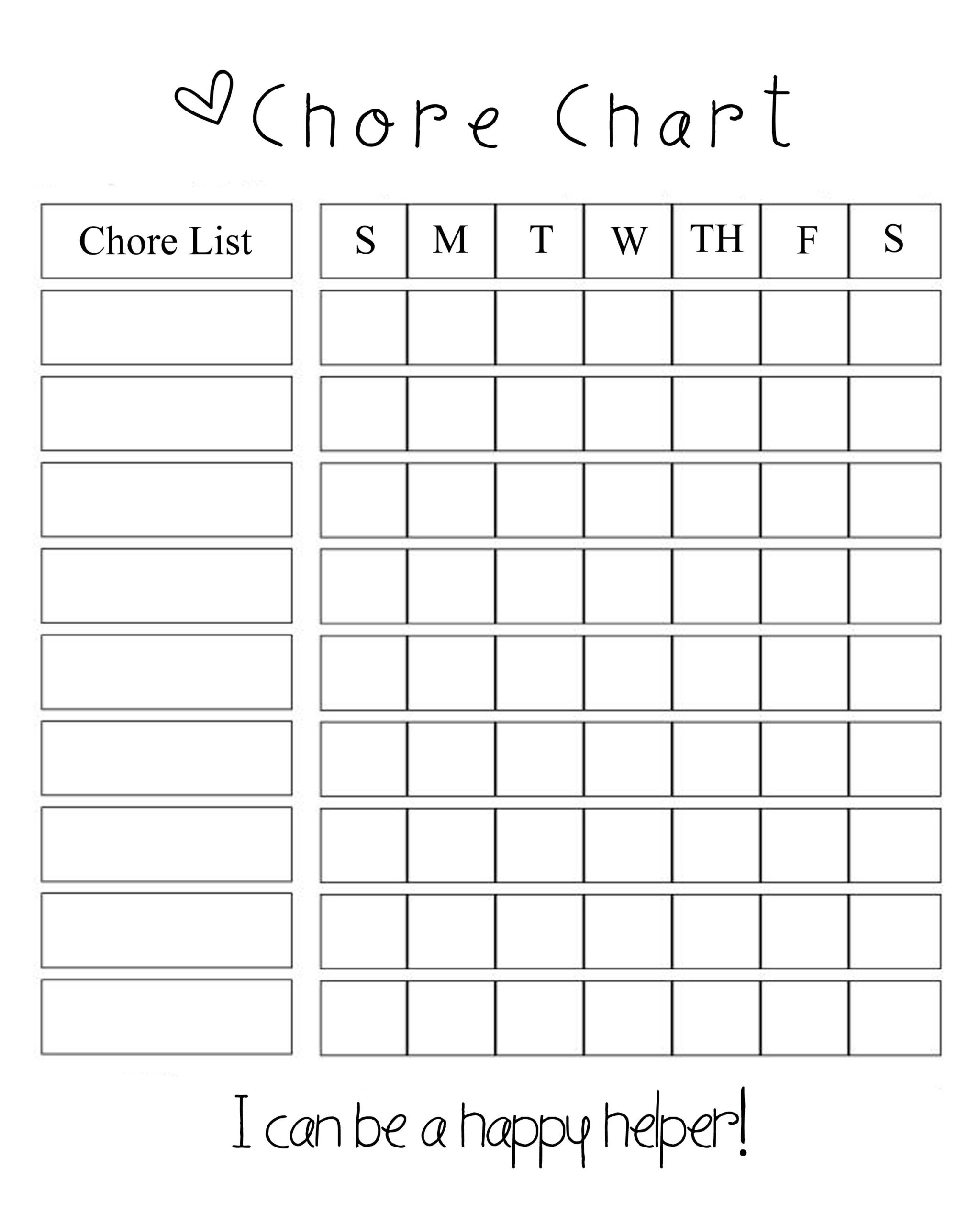 Chore Chart Kids Chore Chart Printable Family Chore Charts Chore Images