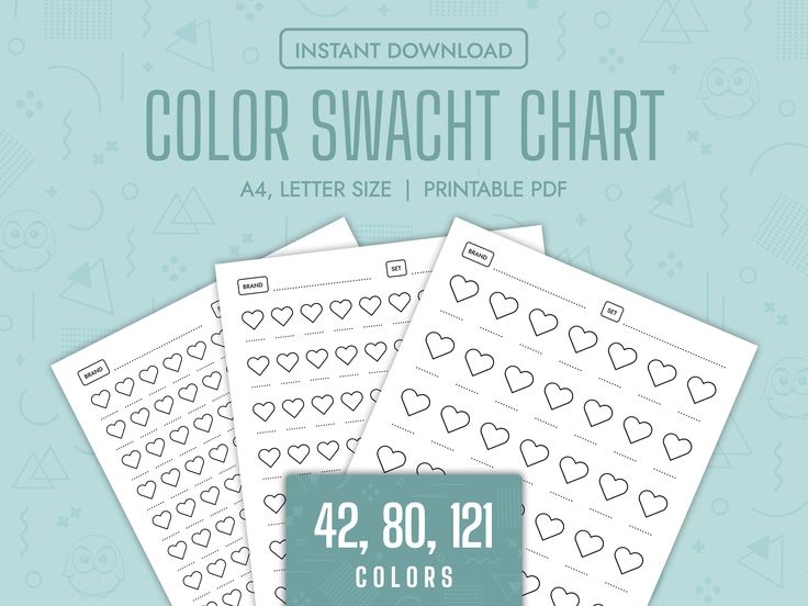Color Swatch Chart Blank Color Chart Printable Color Swatch Template 