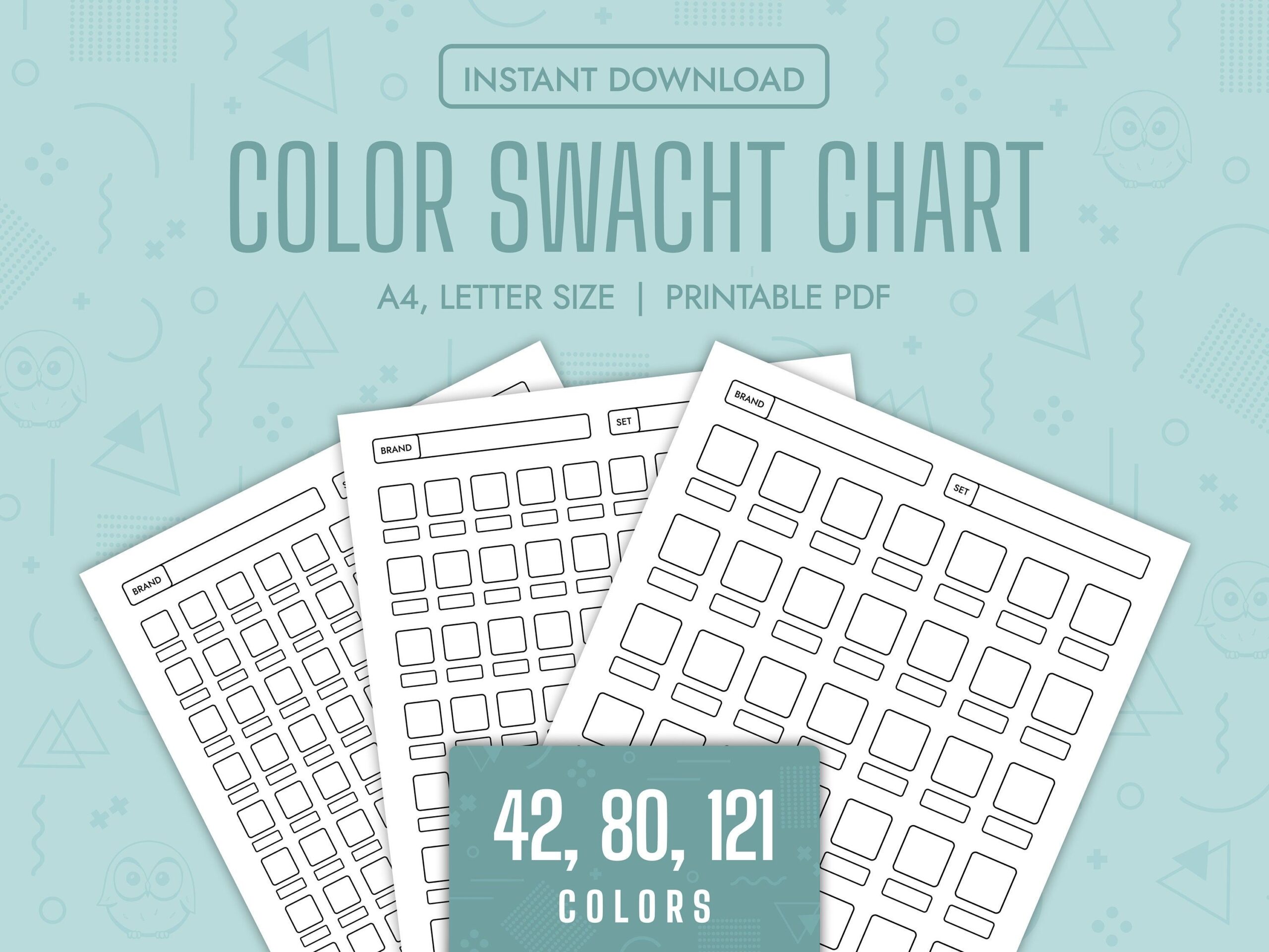 Color Swatch Chart Blank Color Chart Printable Color Swatch Template 