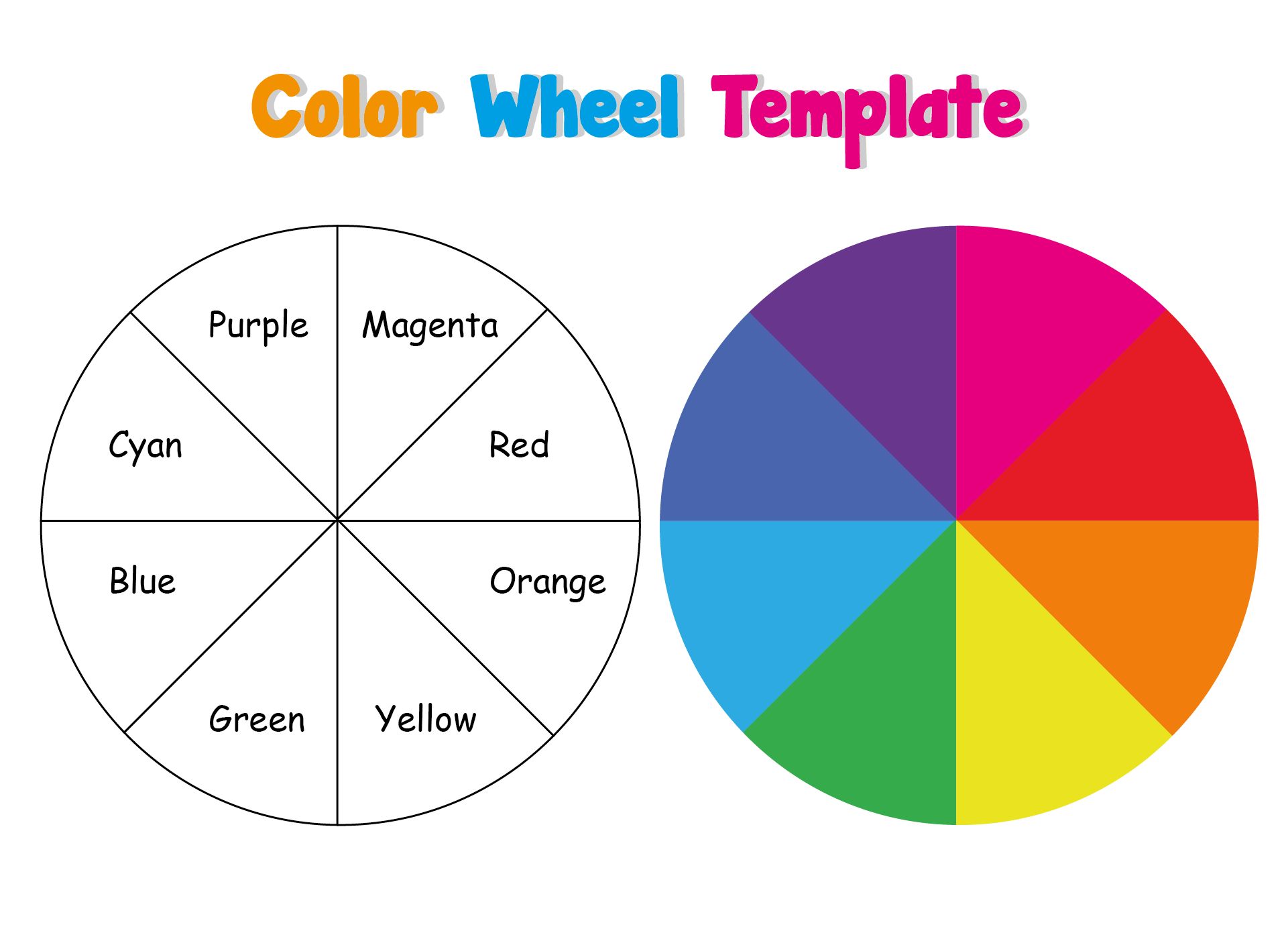 Color Wheel Chart Printable Blank