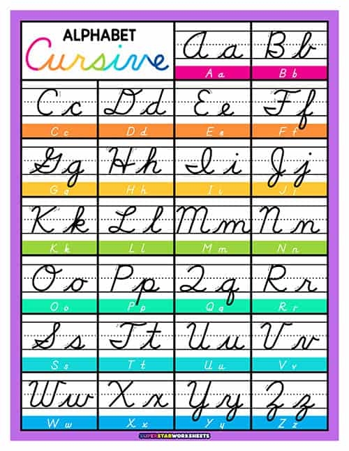Cursive Alphabet Letters Printable Pdf Free Infoupdate