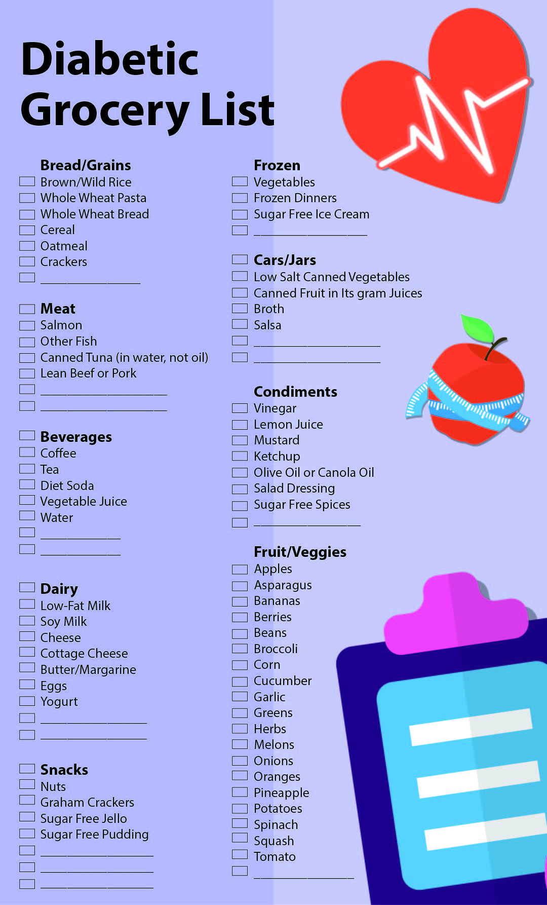 Diabetic Food Chart Printable