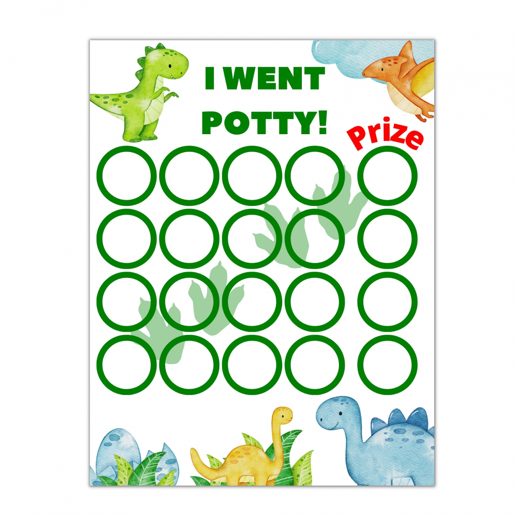 Dinosaur Potty Chart Printable Free FREE Printable A Z