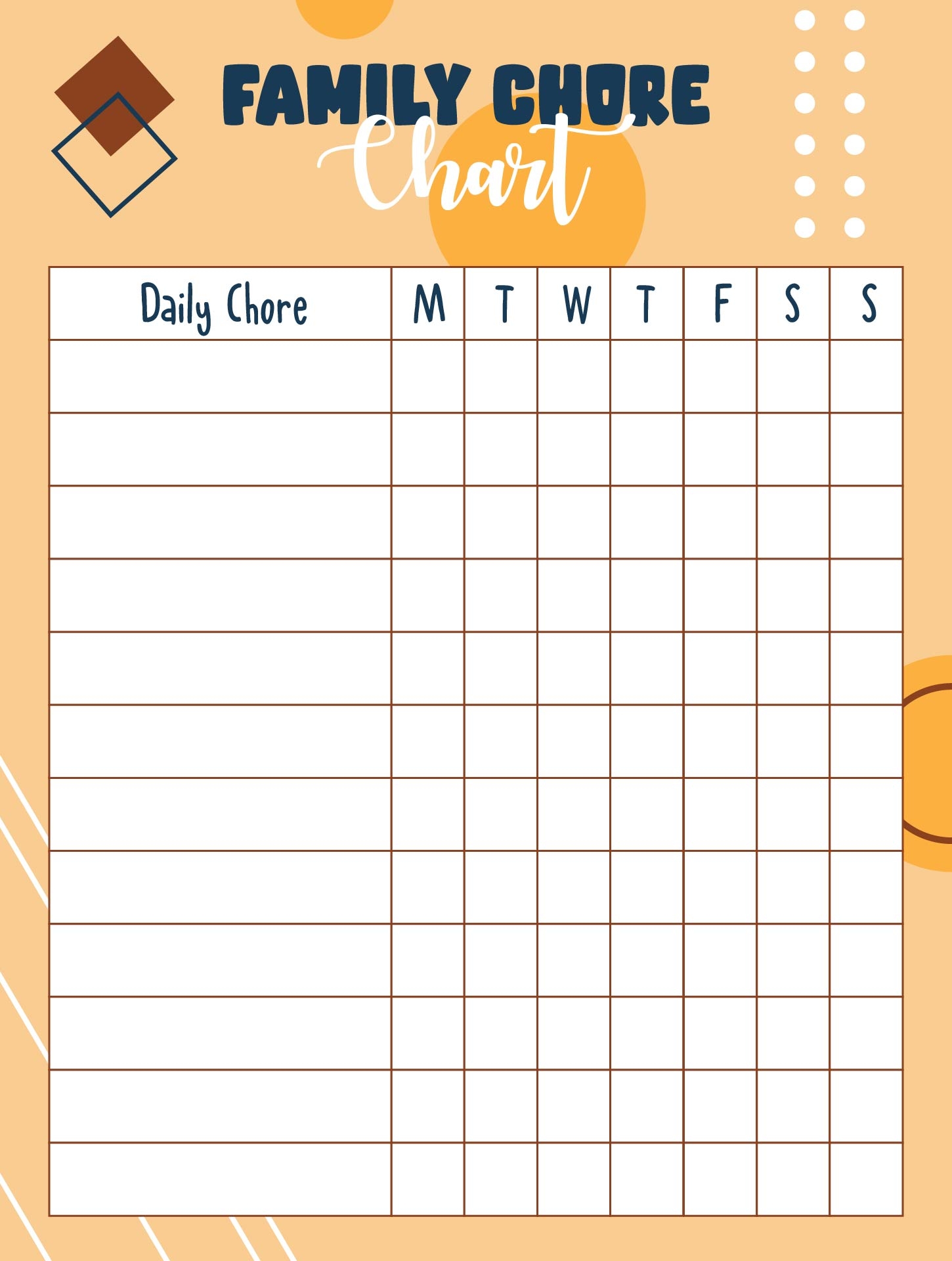 Family Chore Chart Free Printable Chore Chart Templates Chore 