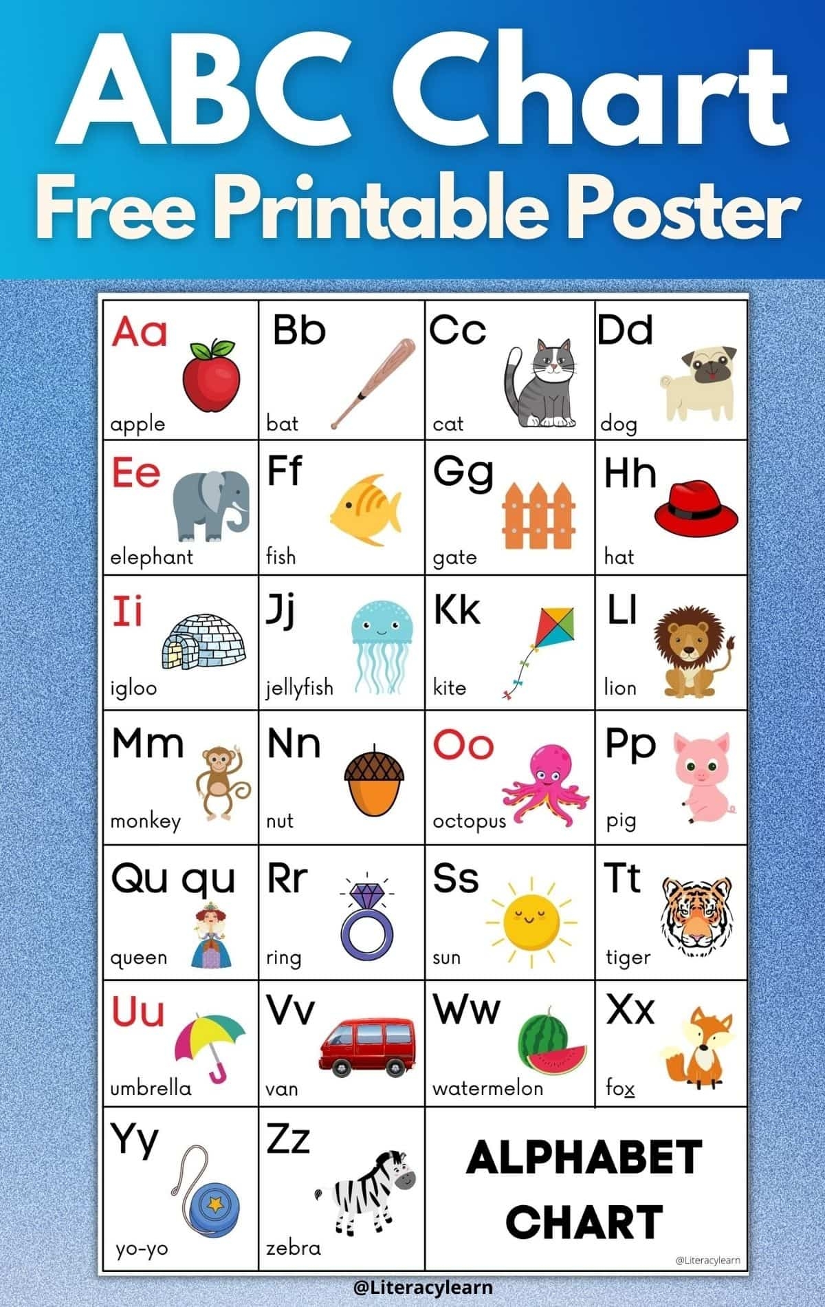 Free Abc Chart Printable Printable Calendars AT A GLANCE