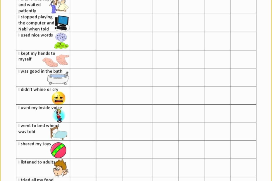 Free Behavior Chart Template Of Good Behavior Chart Printable Printable