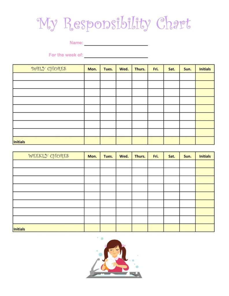 Free Editable Printable Chore Charts For Adults High Resolution 