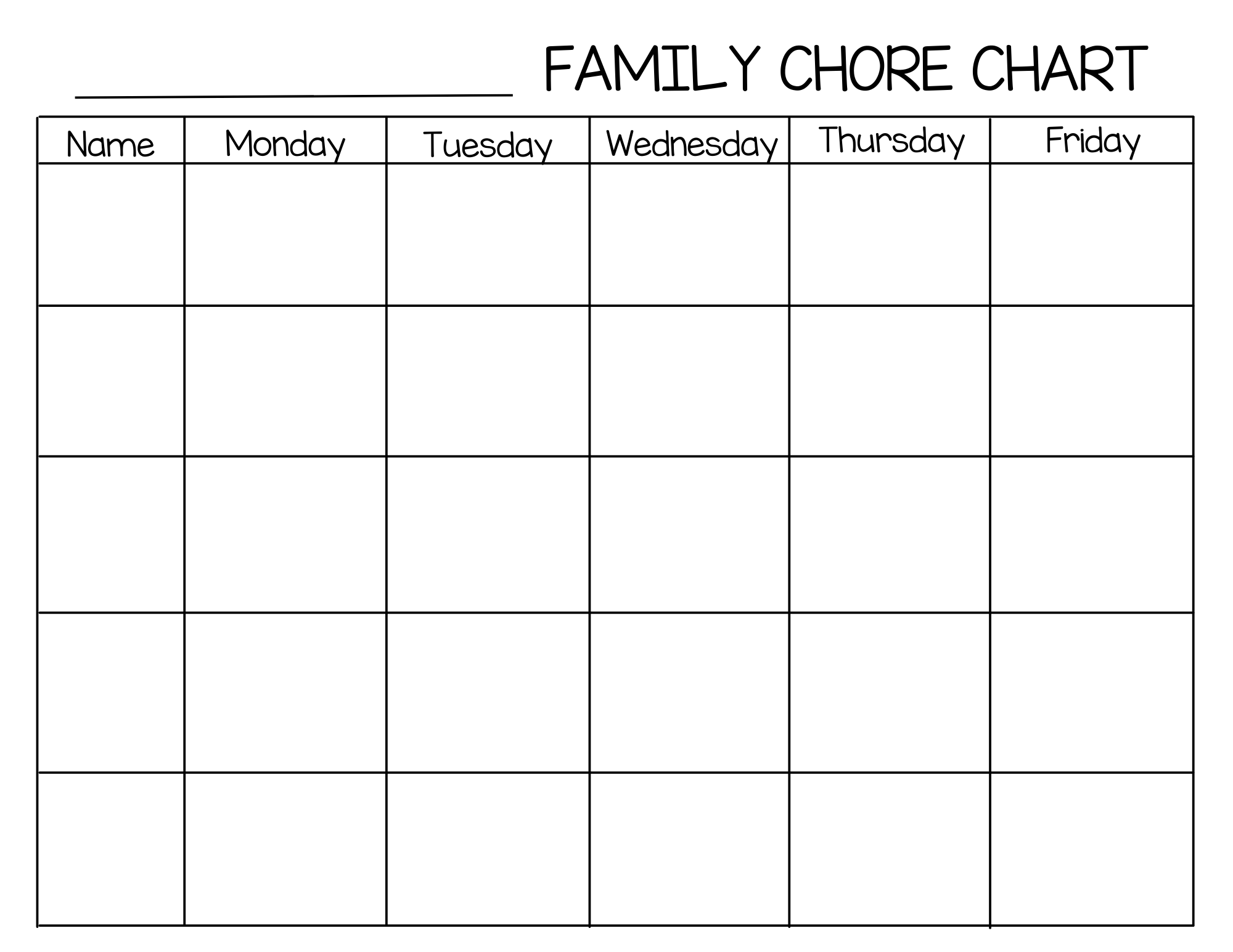 Free Family Chore Chart Templates With The Huddlestons
