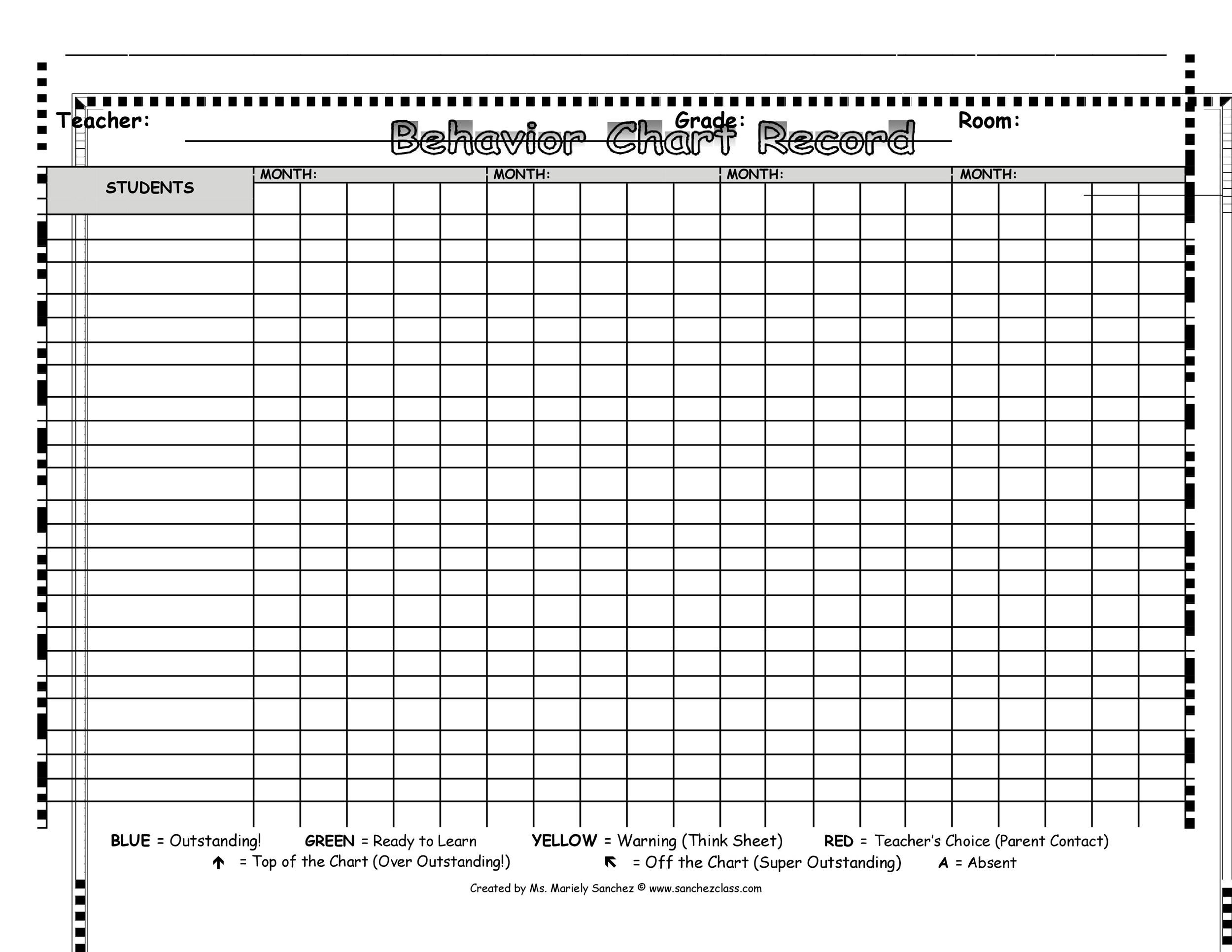 Free Printable Behavior Charts For Home Pdf Printable Online