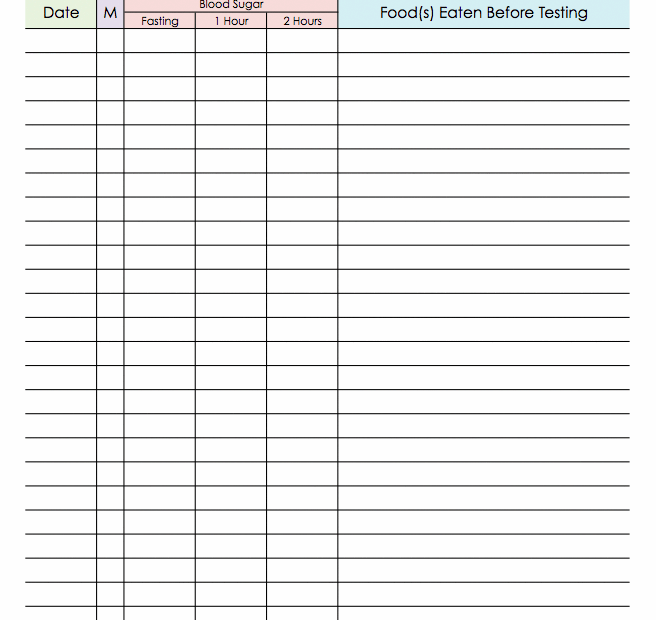 Free Printable Blood Sugar Charts
