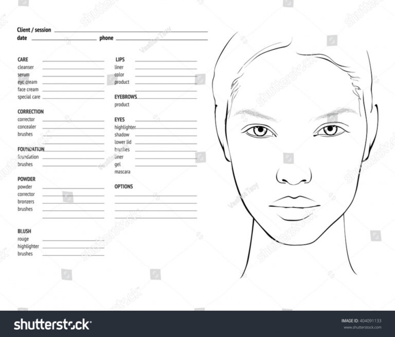 Free Printable Botox Face Chart FREE Printable HQ