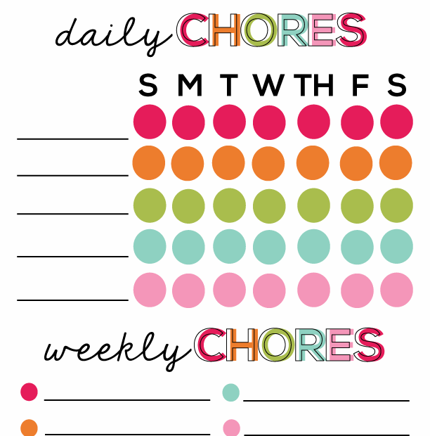 Free Printable Chore Chart For Kids Kids Chore Chart Printable Images