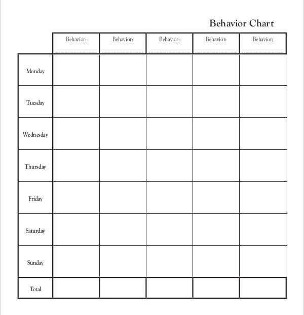 Free Printable Daily Behavior Chart Template Printable Templates