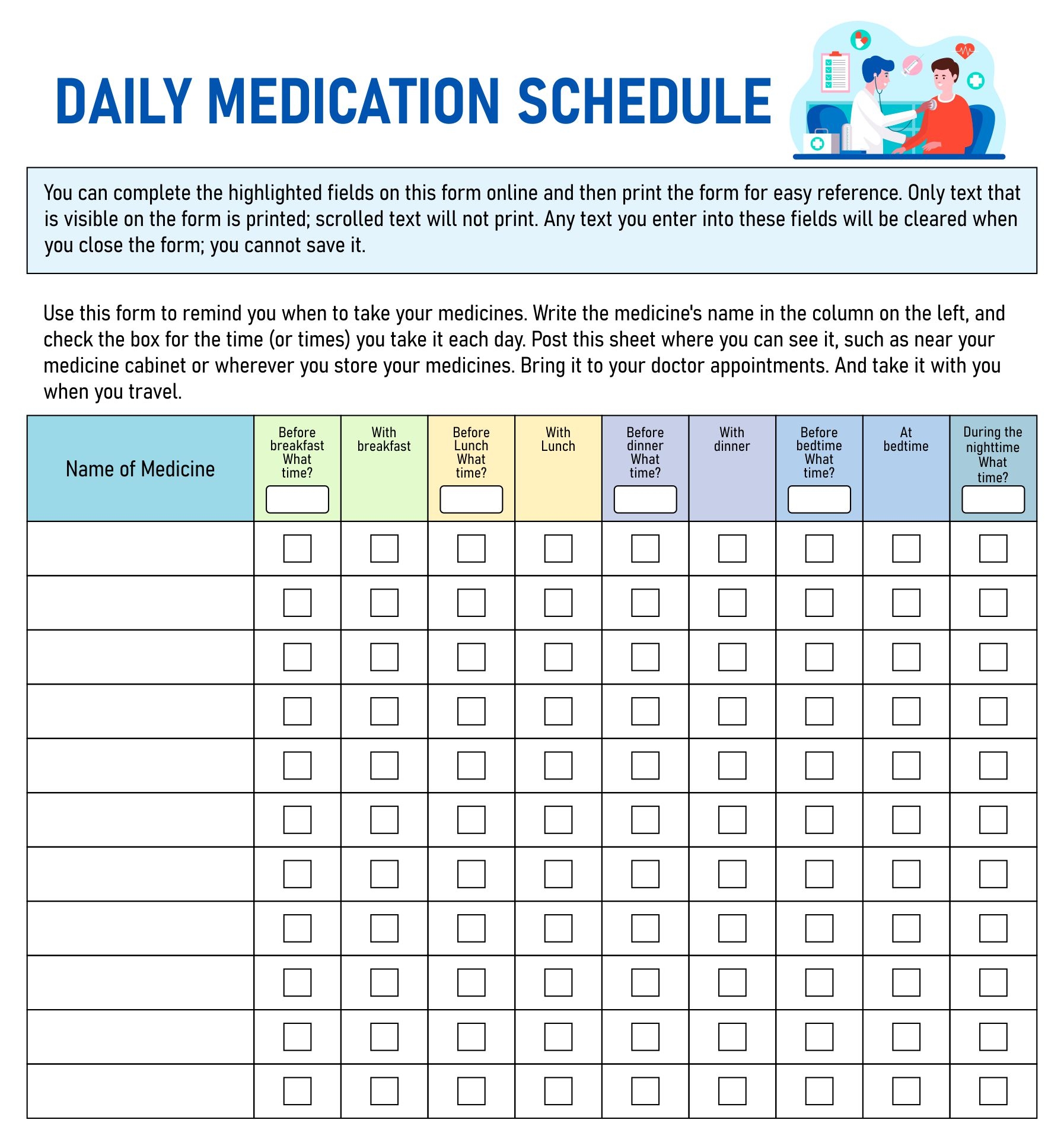 Free Printable Daily Medication Chart For Elderly Dev onallcylinders