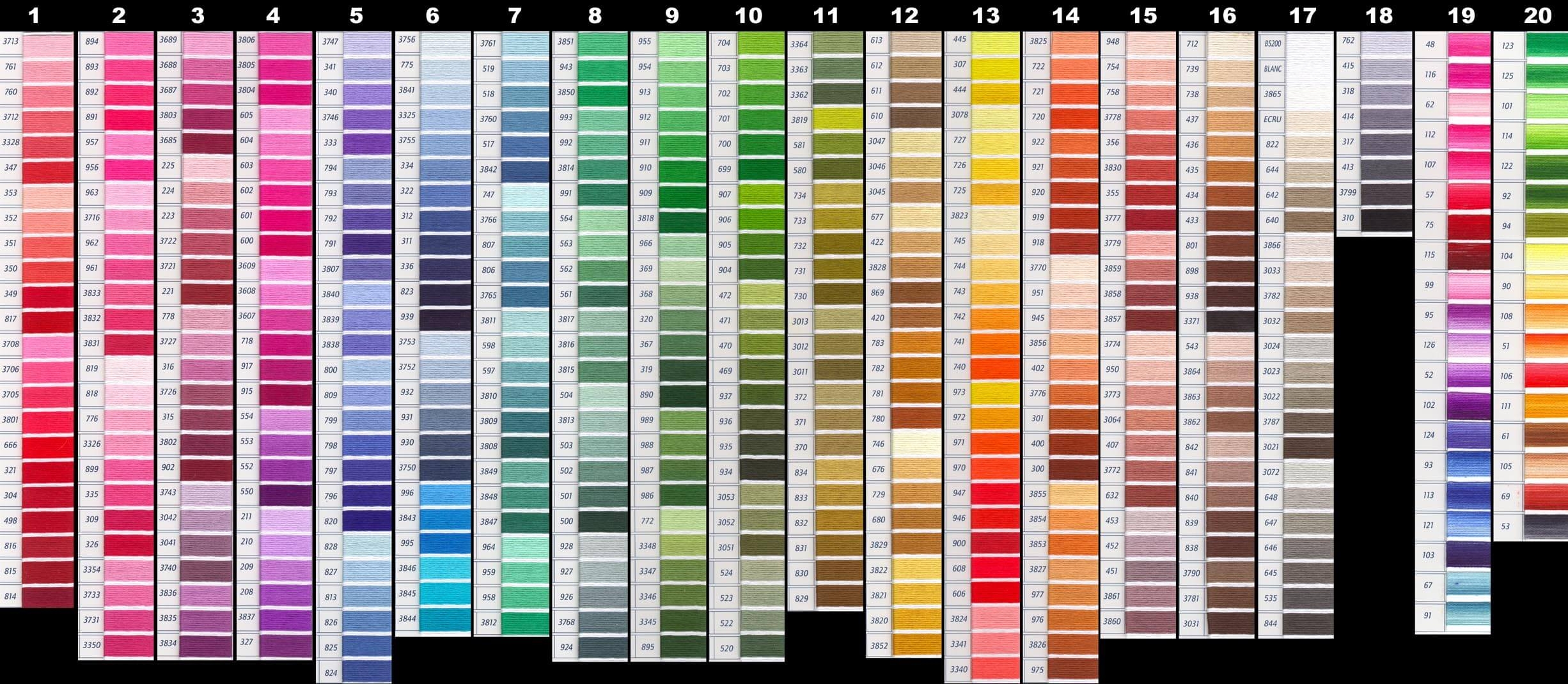 Free Printable Dmc Color Chart