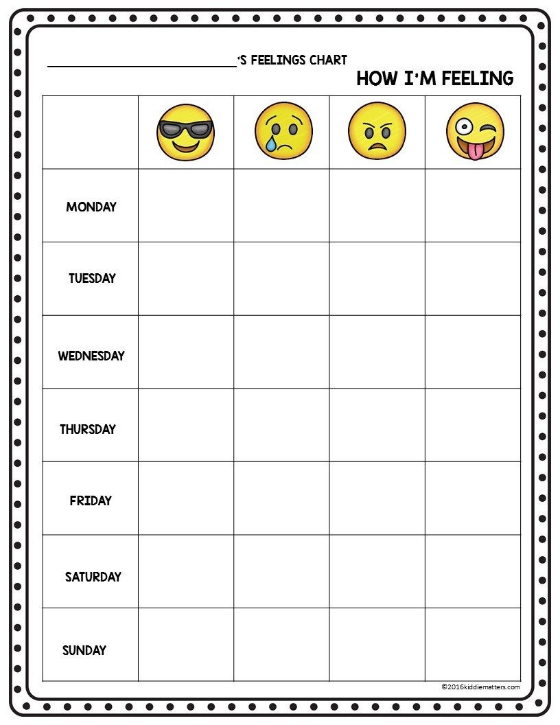 Free Printable Emoji Feelings Chart