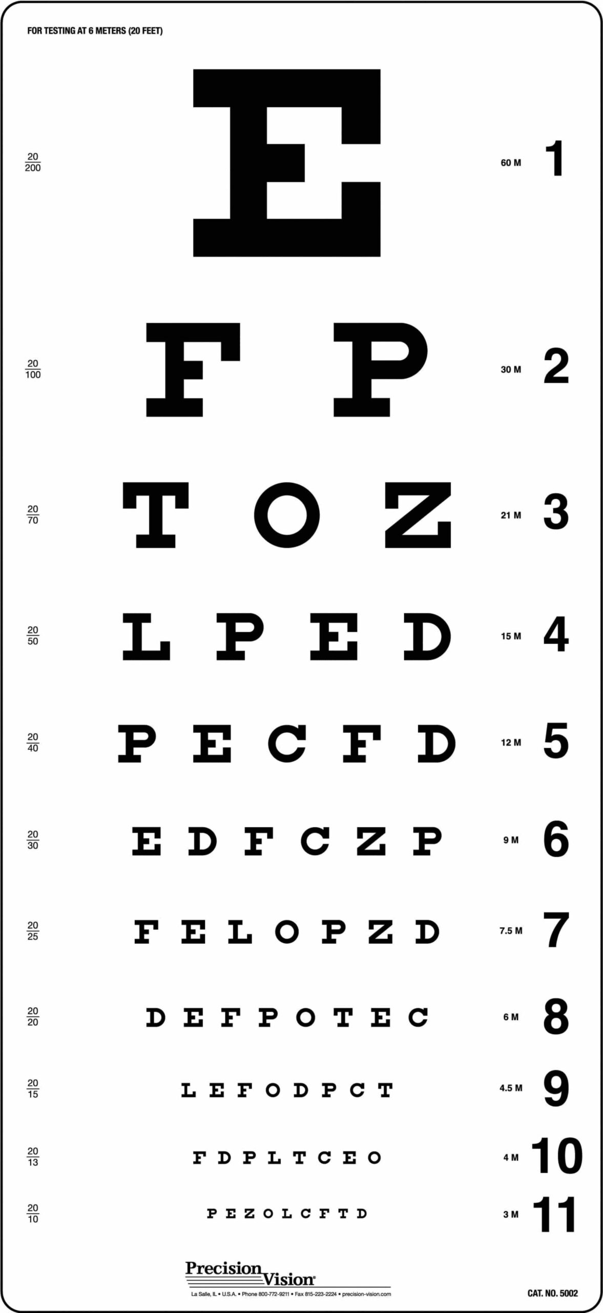 Free Printable Eye Chart Vision Test