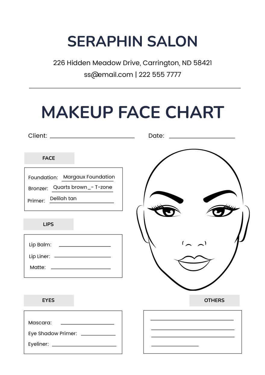Free Printable Makeup Face Charts Free Infoupdate