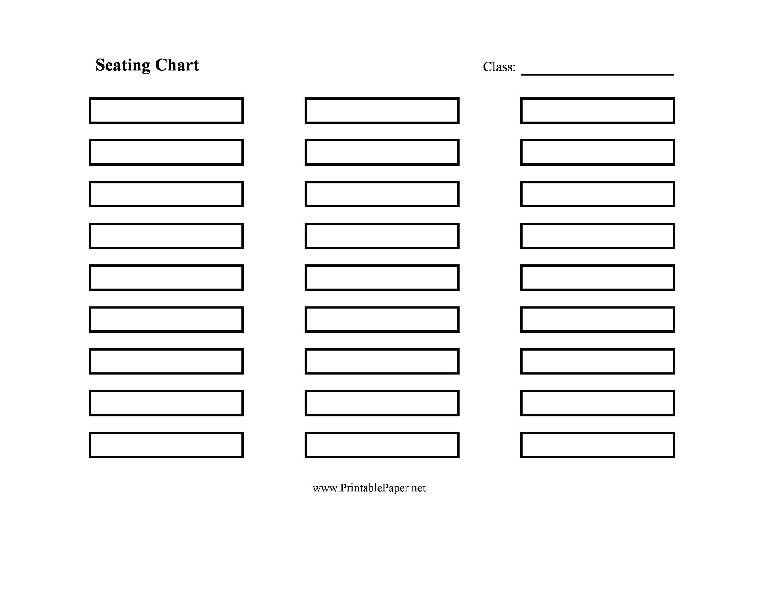 Free Printable Seating Chart Template Printable Templates