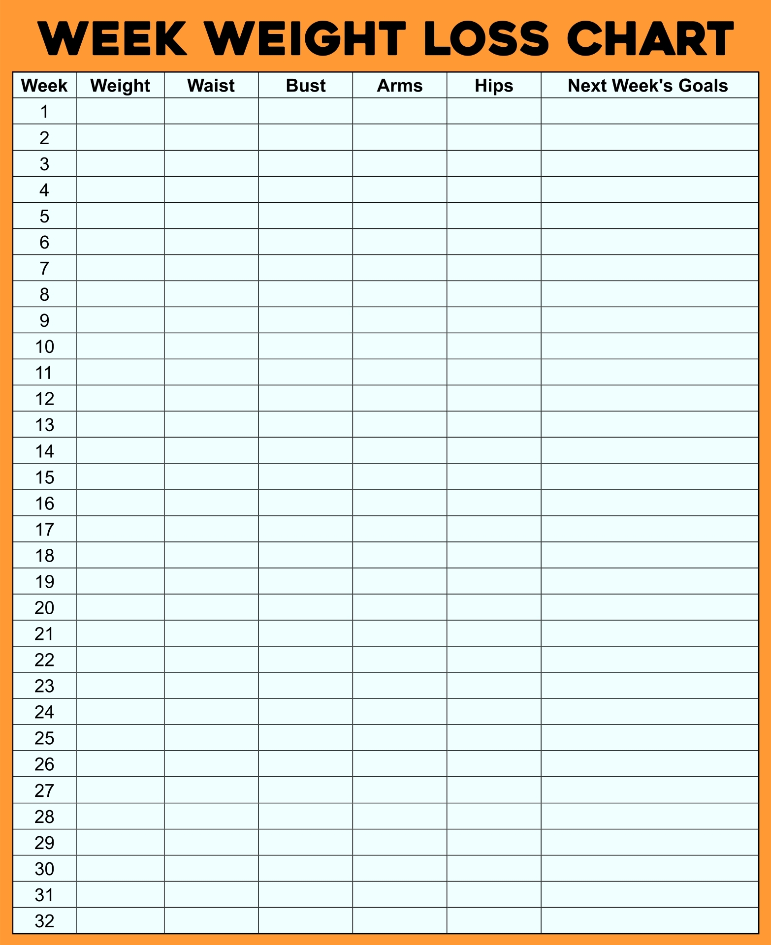 Free Printable Weight Loss Chart Template Printable Templates