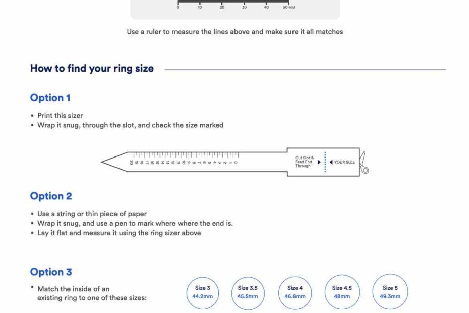 Free Ring Size Chart Printable Ring Sizer Free Printable