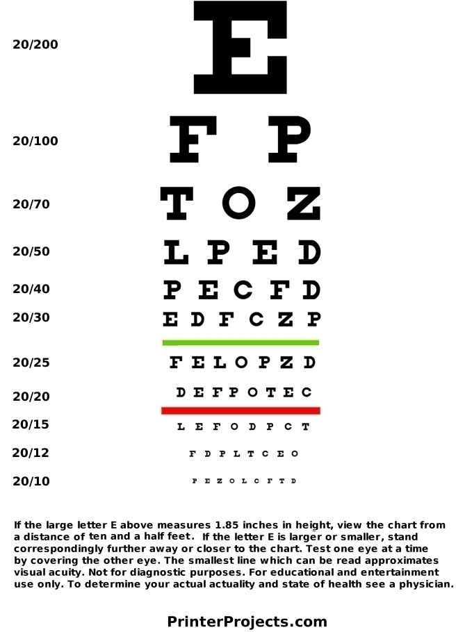 Hand Held Eye Chart Printable Eye Chart Printable