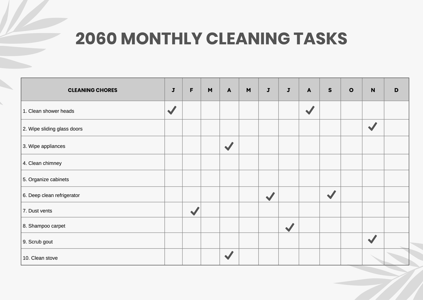 Housekeeping Chart Printable