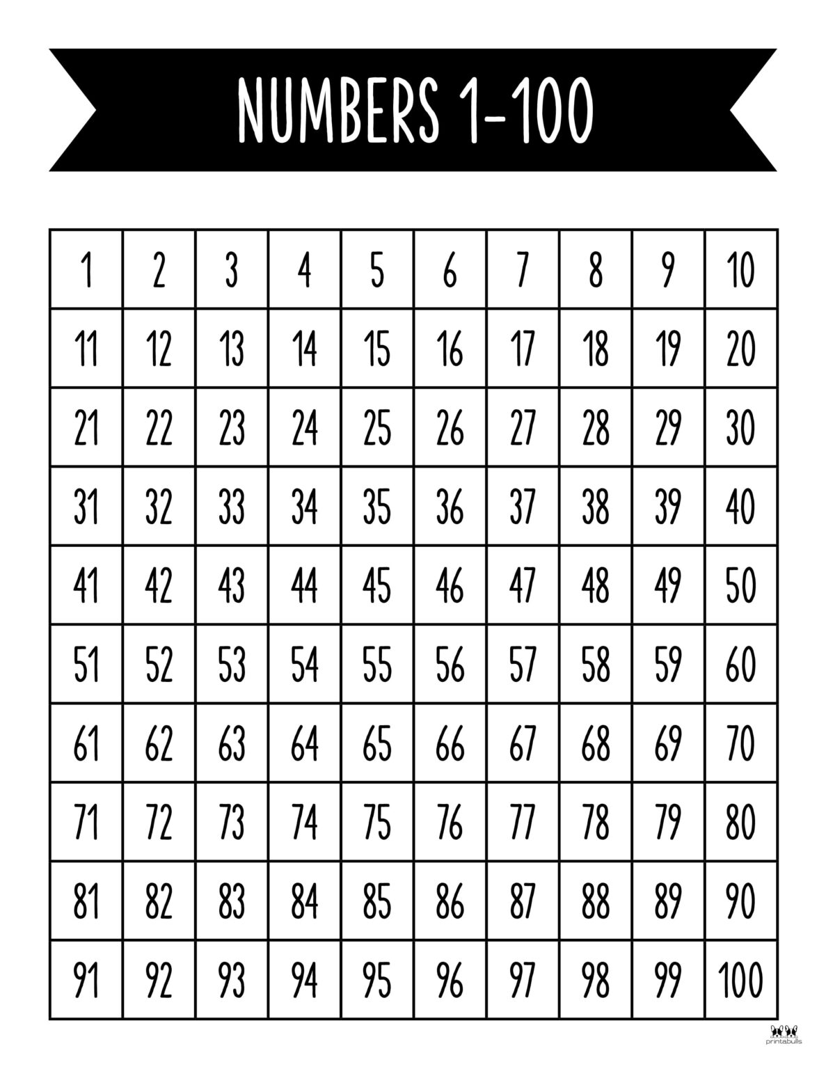 Hundreds Charts 25 FREE Printables PrintaBulk
