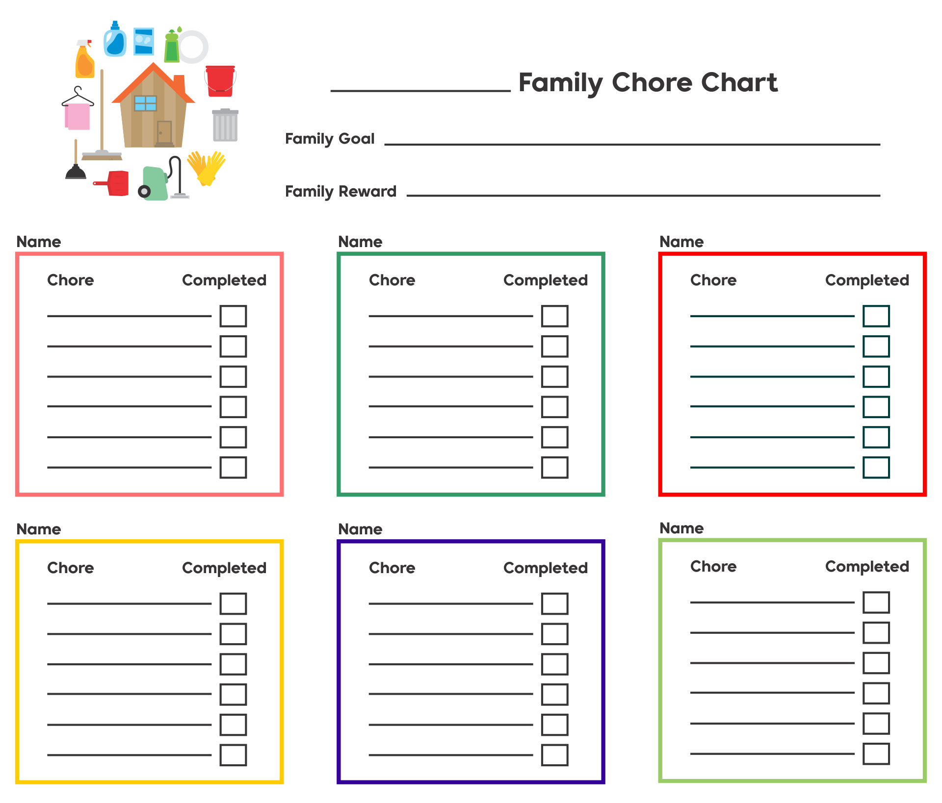 Large Family Chore Chart 10 Free PDF Printables Printablee