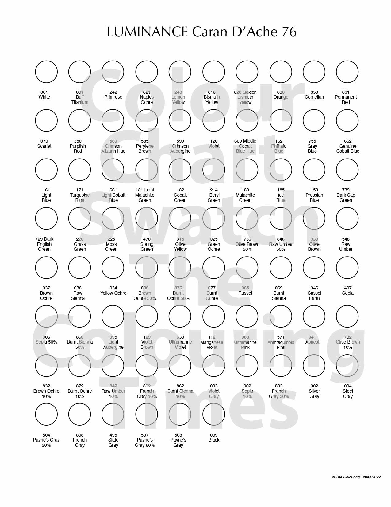Luminance Swatch Chart Printable FREE Printables