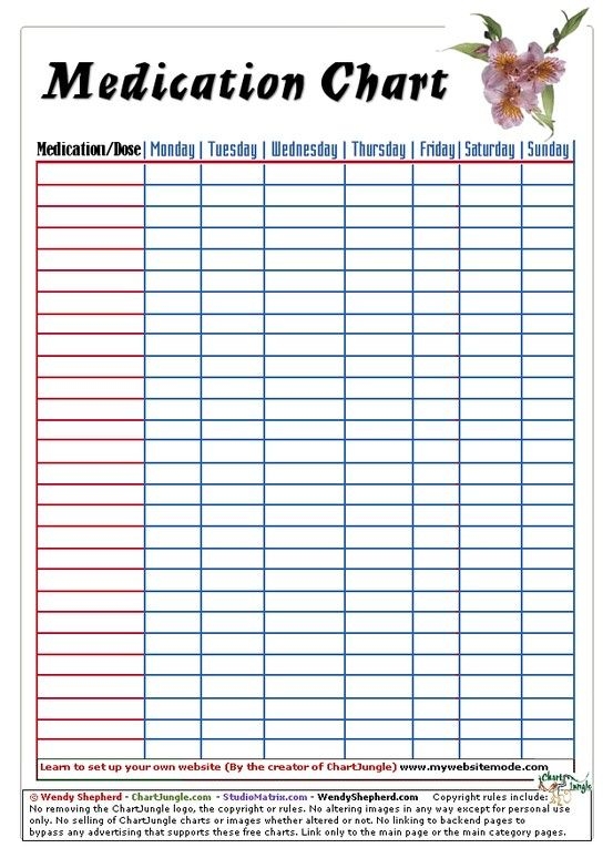 Medicine Chart Printable
