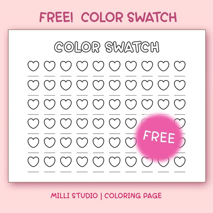 Milli Studio Art On Instagram quot FREE Coloring Swatch Chart Template 