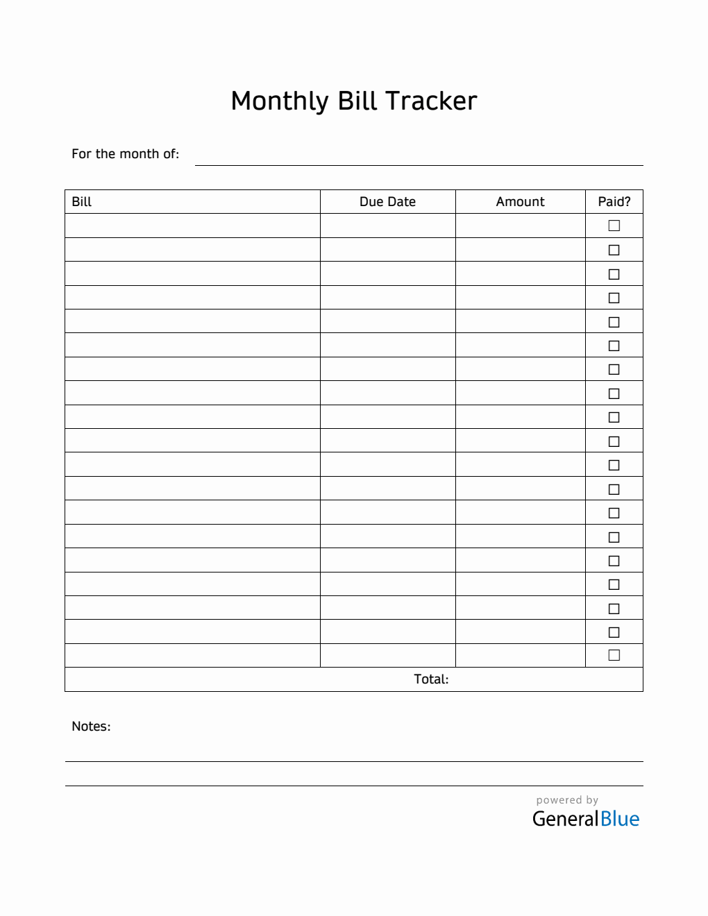 Monthly Bill Tracker In PDF Printable Worksheets Library