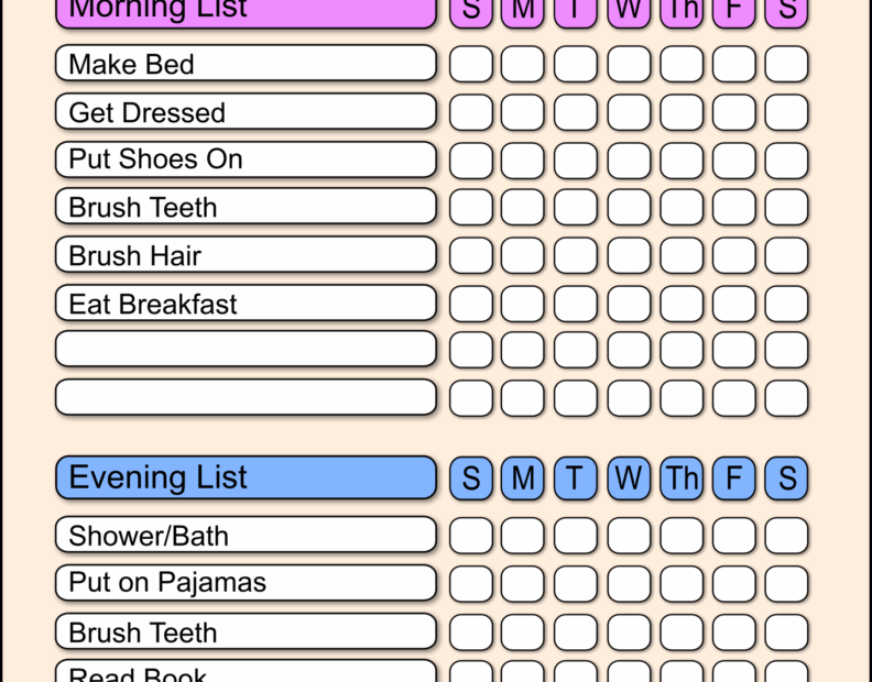 Pdf Free Printable Chore Charts Free Printable Chart