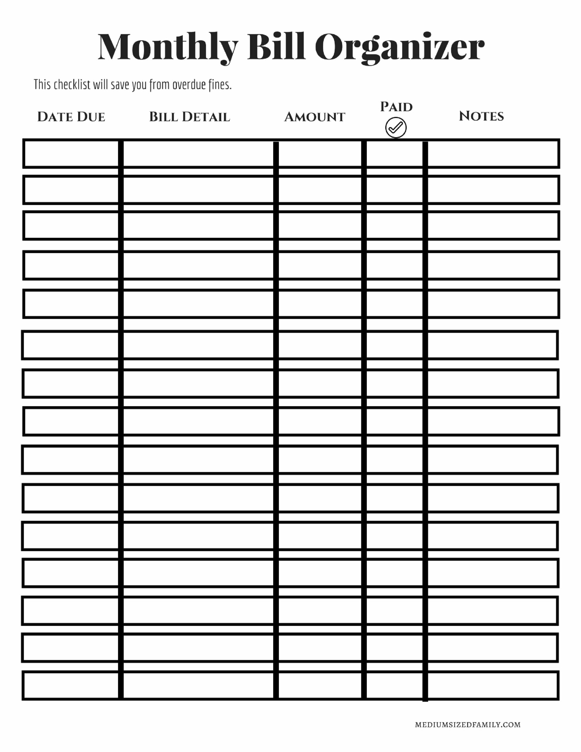 Pdf Free Printable Monthly Bill Chart Printable Templates Protal