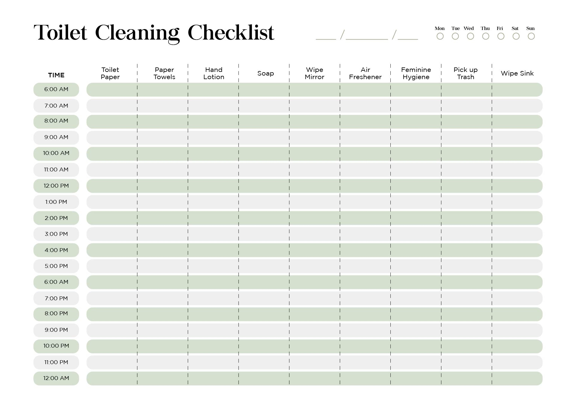 Printable Bathroom Cleaning Chart Printable Word Searches
