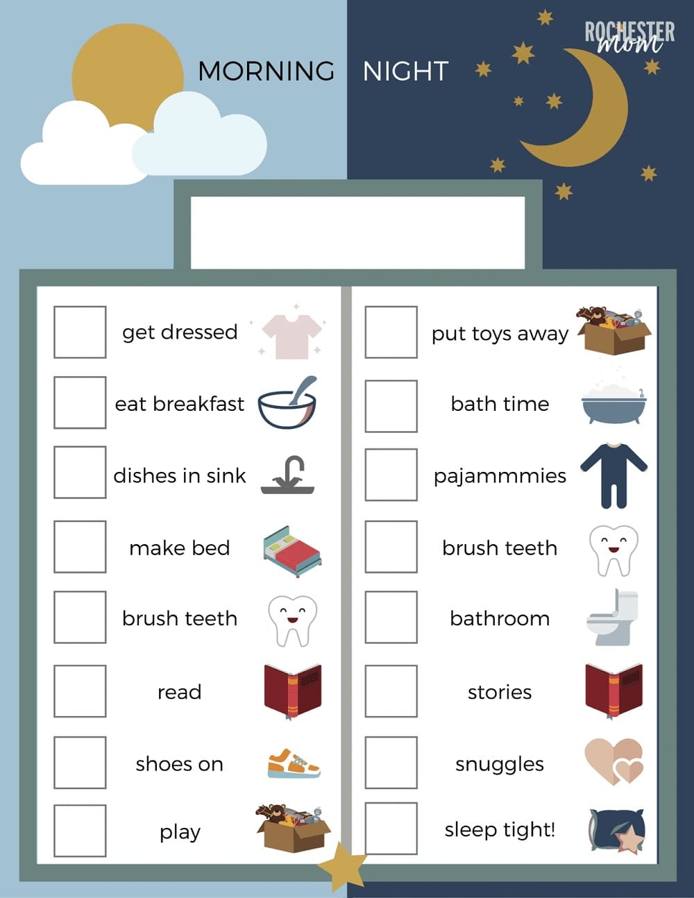 Printable Bedtime Routine Chart Free Images Free Download And Print 