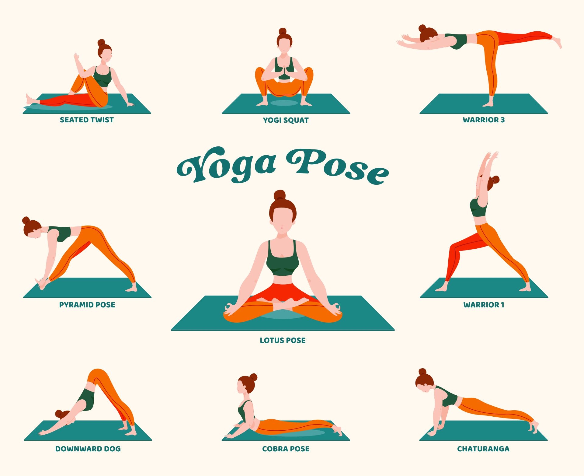 Printable Beginner Yoga Poses Chart Lights Crystal