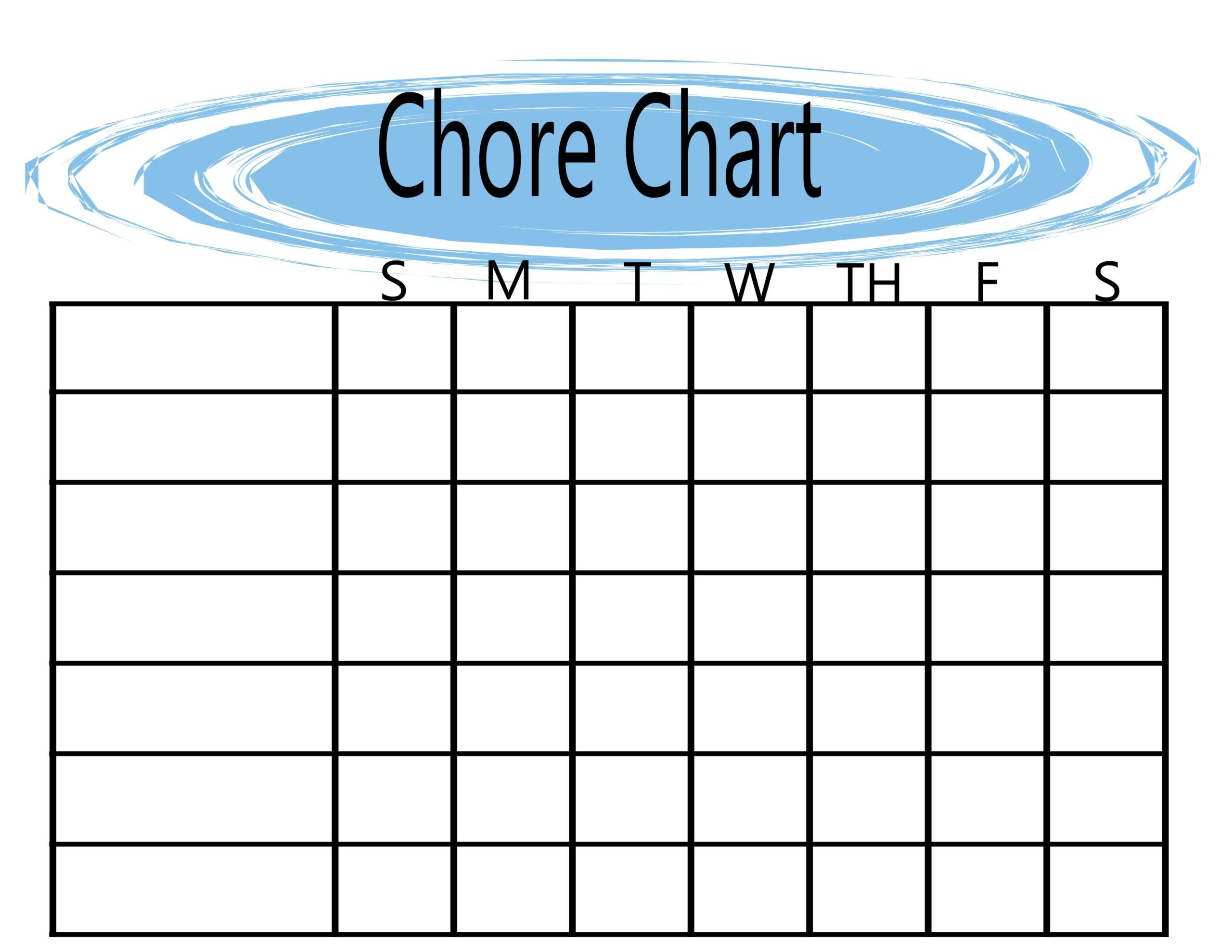 Printable Blank Chore Chart Template
