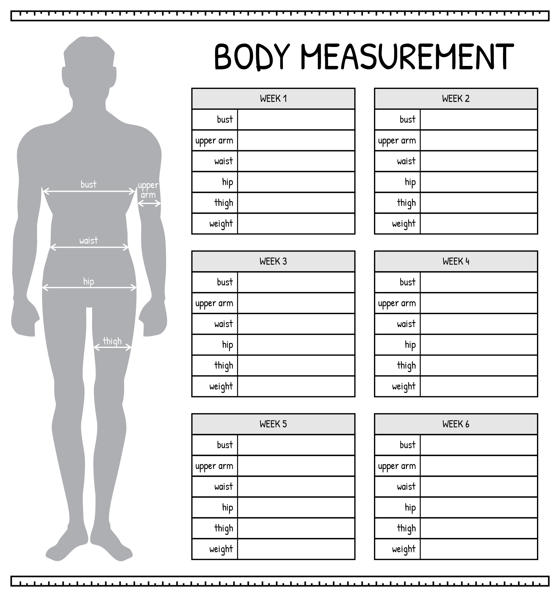 Printable Body Measurement Chart