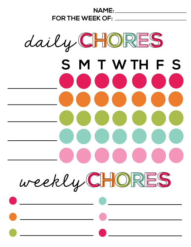 Printable Chore Chart For Kids Weekly Chore Chart Template Vrogue