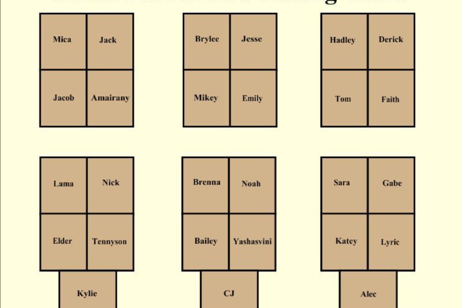 Printable Classroom Seating Chart Template Printable Templates